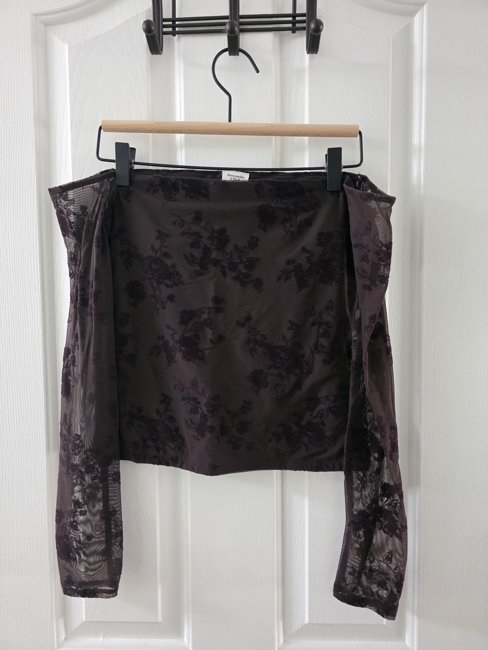 Sheer Floral Off-Shoulder Top